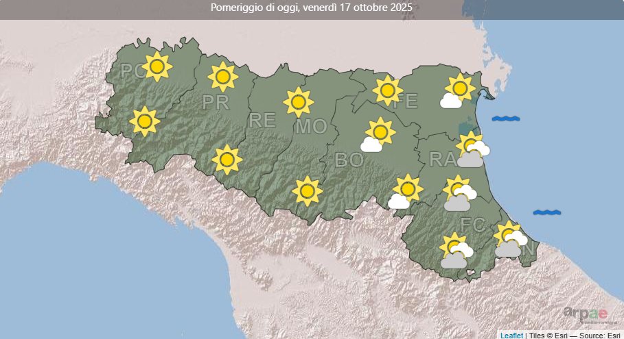 🌤️Le previsioni #meteo di oggi in #Emiliaromagna: cielo sereno o poco nuvoloso, salvo addensamenti più consistenti sul settore orientale della regione
🌡️max 18/20°C
Più info arpae.it/it/temi-ambien…