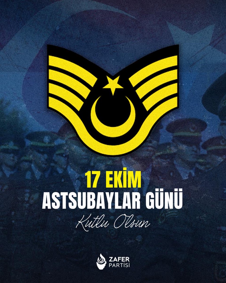 Türk Silahlı Kuvvetlerimizin disiplin ve tecrübe timsali olan kahraman astsubaylarımızın 17 Ekim Astsubaylar Günü’nü kutlarız.

Bu vesileyle, vatanımız için canlarını feda eden aziz şehitlerimizi rahmetle anıyor, gazilerimize fedakarlıkları için teşekkürlerimizi sunuyoruz.