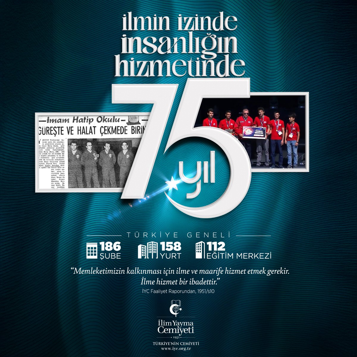 iycgenelmerkez's tweet photo. Bir çocuğun tebessümünde, bir gencin hayalinde, bir annenin duasında izimiz var. 
#İlimYayma75Yıl #İmamHatipRuhu https://t.co/xKuYotY19g