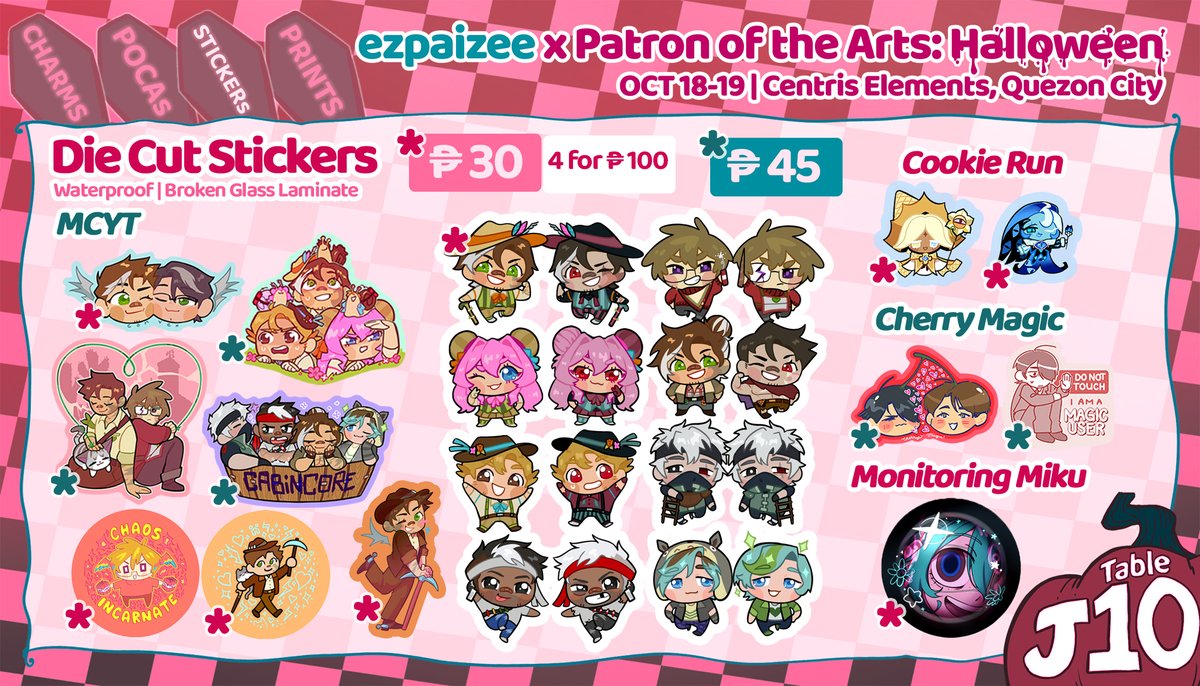 ezpaizee's tweet photo. BOO π»π»
ezpaizee catalogue for #PotAWeen this weekend!
πΆOCT 18-19
πCentris Elements, Quezon City
πΆwill also be selling kapalkilayyyy's merch!
π: MCYT/Life Series, Alien Stage, Stardew Valley, +more
#patronsofthearts https://t.co/zI22EaZ15h