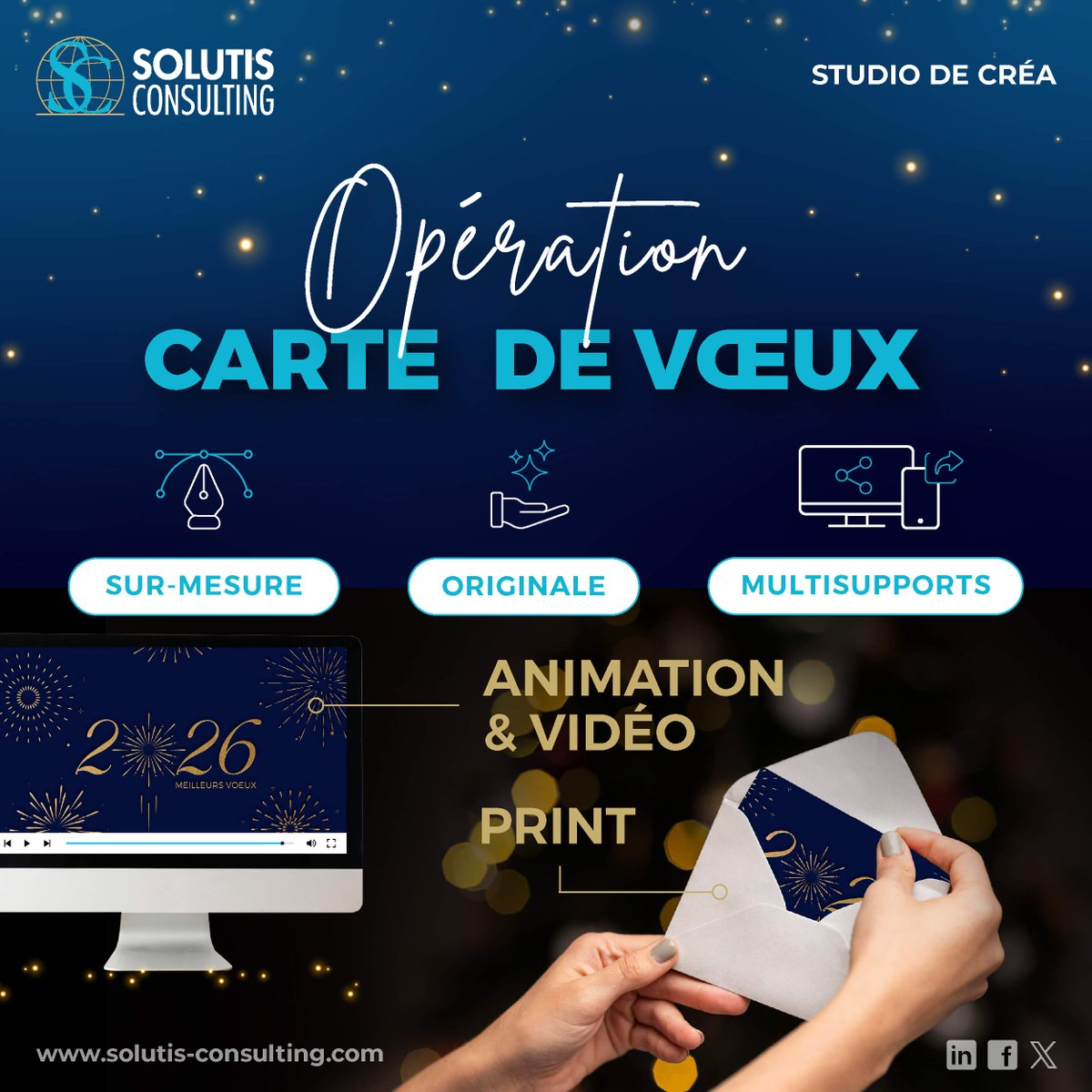 ✨ Anticipez la nouvelle année avec style !
💌 Avec notre Opération Cartes de Vœux sur-mesure, valorisez votre image et marquez les esprits.
🚀 Contactez-nous dès maintenant pour créer la vôtre !