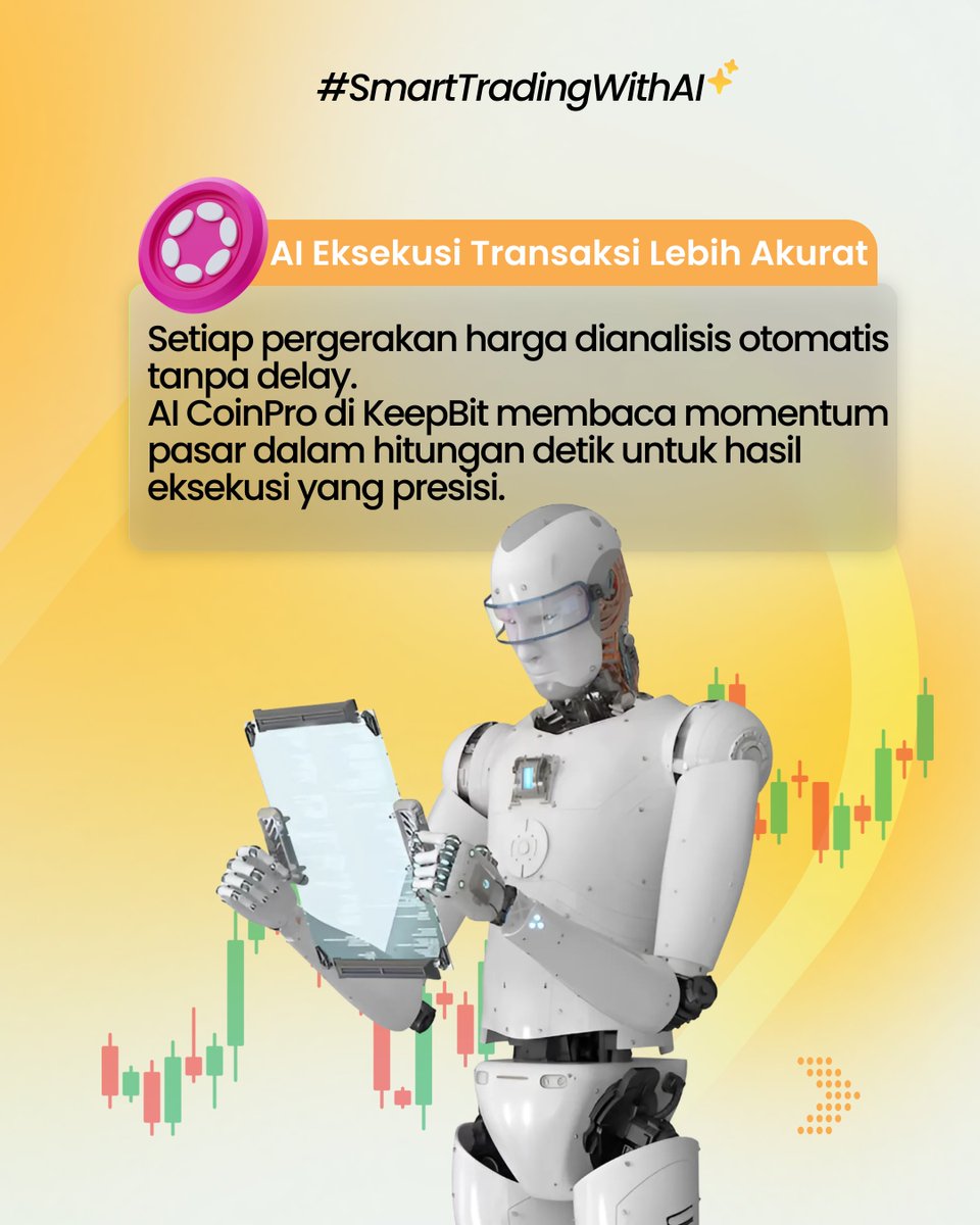 CryptoMete79263's tweet image. Trading nggak harus ribet.
💥 Dengan AI CoinPro di KeepBit, transaksi jadi lebih cepat, akurat, dan aman — tanpa harus pantau grafik setiap jam.
Aktifkan AI-nya, nikmati hasilnya.
#SmartTradingWithAI #CoinPro #KeepBit
