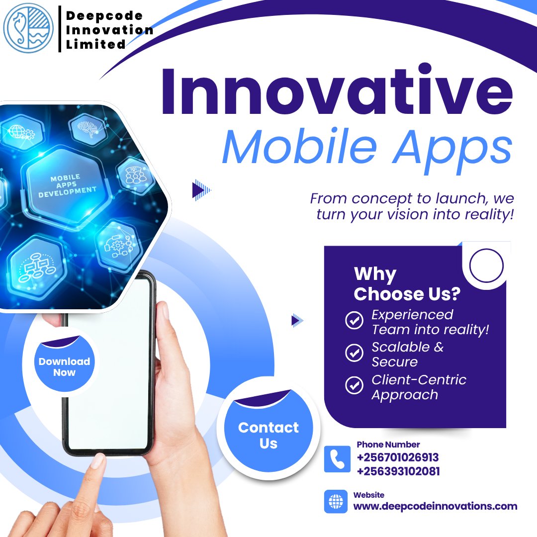 Deepcodein's tweet image. Got an idea?🤫 Let’s turn it into an app! 💥
We design sleek, scalable mobile apps for every business.
#MobileApp #AppDesign #DeepCodeInnovation #InnovationDriven