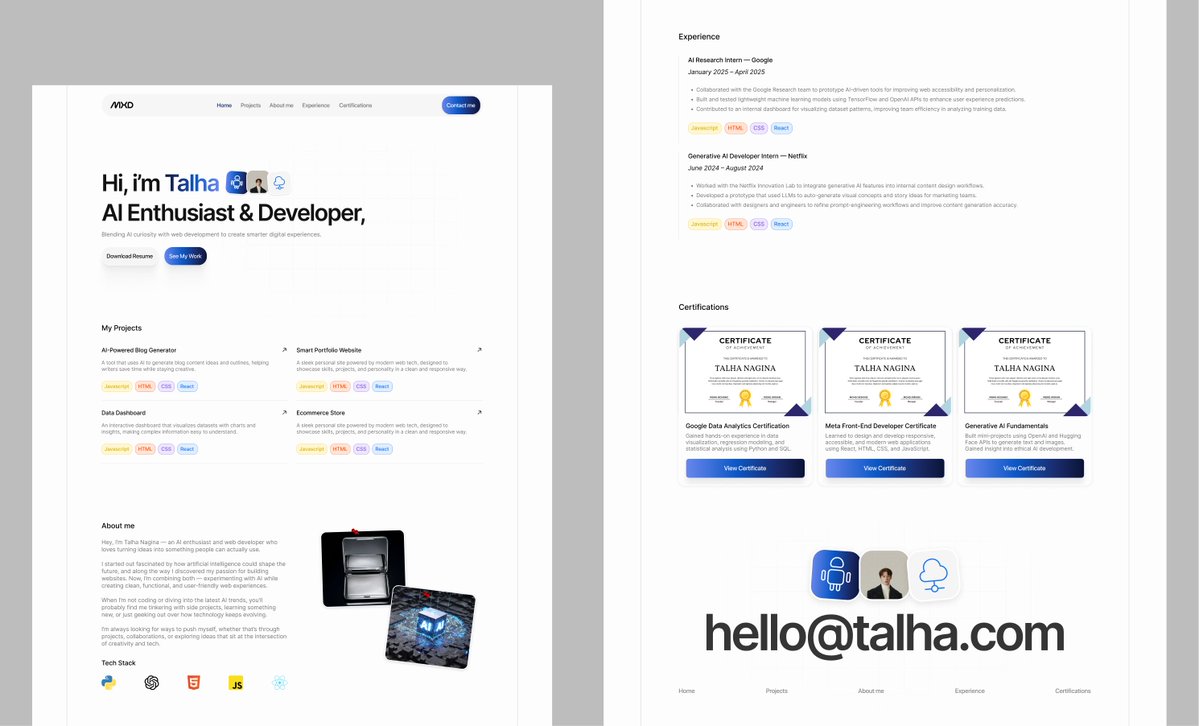 MohdDesignz's tweet image. Dev portfolio for all the AI/Tech enthusiasts