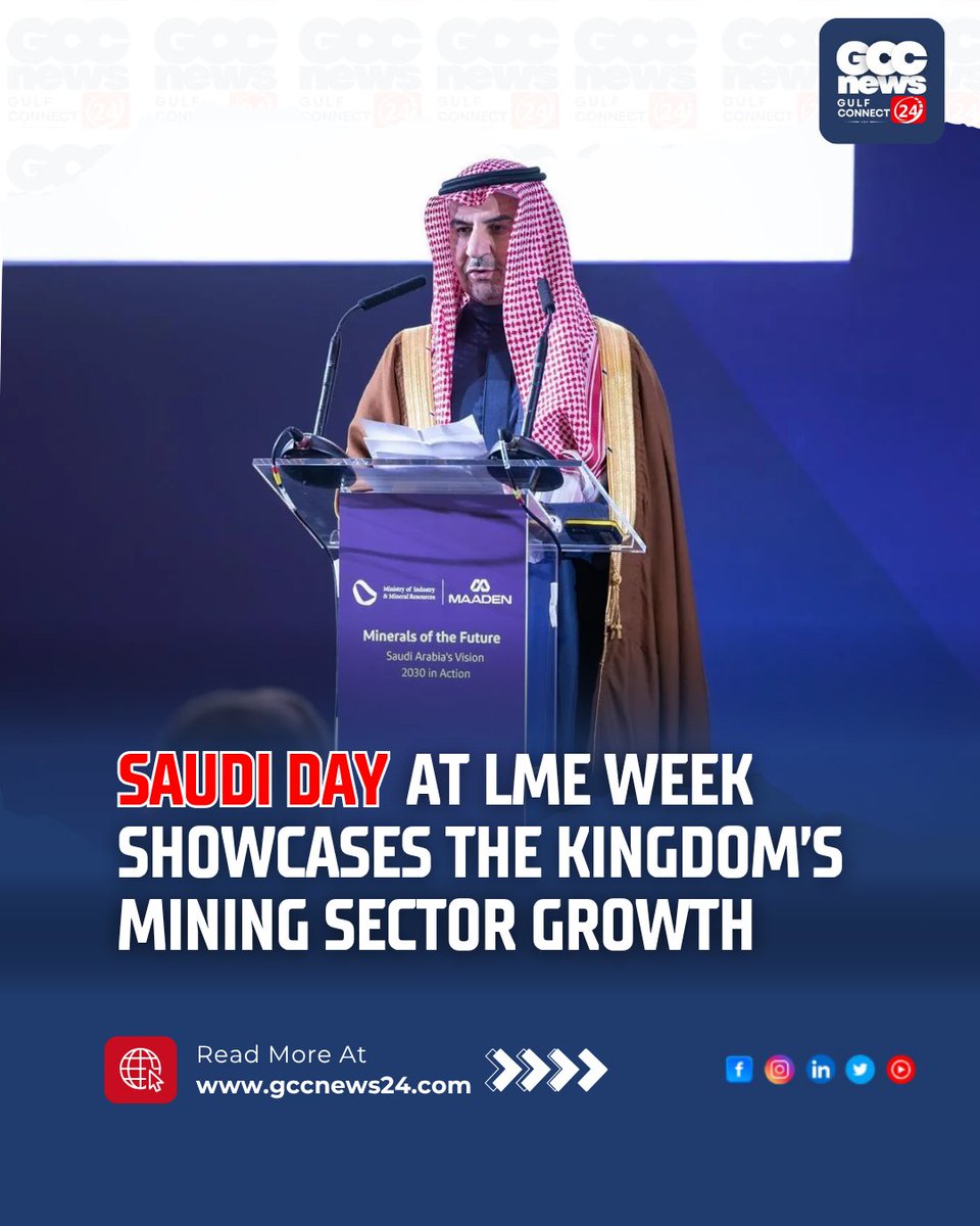 gccn24's tweet image. Saudi Arabia promotes mining reforms &amp;amp; investment at LME Week 2025,  aiming to become a top global mining hub. 
.
Read more: gccnews24.com/saudi-arabia-p… 
.
#SaudiMining #Vision2030 #SustainableMining