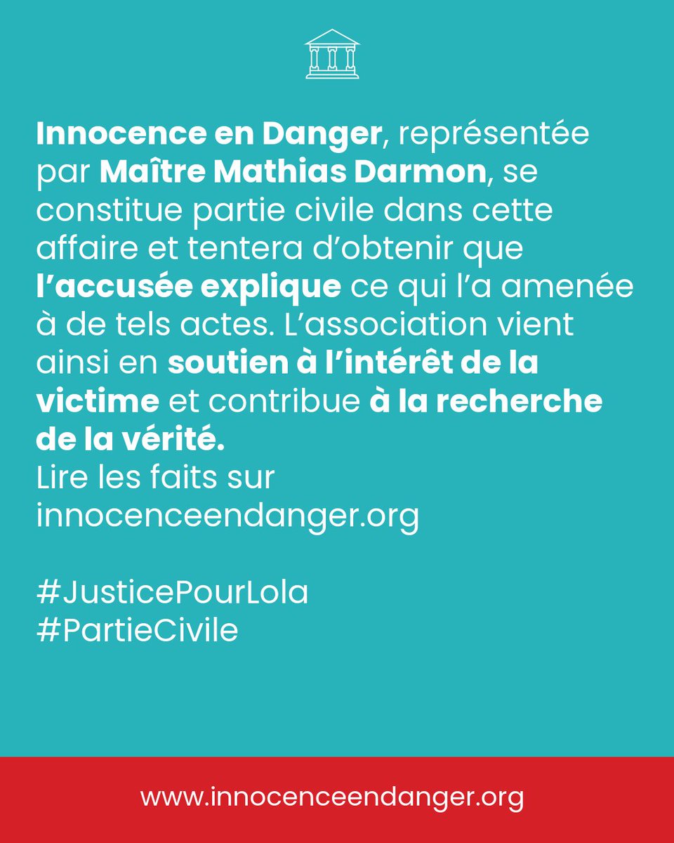 Affaire Lola
Constitution de Partie Civile du 17 au 24 octobre 2025 
Ce vendredi 17 octobre 2025 débute le procès de Dahbia Benkired, accusée de meurtre accompagné de viol, torture ou acte de Barbarie sur la petite Lola. 
 
LES FAITS : 
 
Le 14 octobre 2022, Lola, une jeune fille