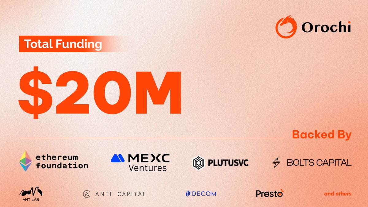 OrochiNetwork's tweet image. We’re excited to announce that Orochi Network has raised an additional $8 million, bringing our total funding to $20 million. 
This funding fuels our mission to build the backbone of verifiable data infrastructure for the RWA, Stablecoin era, delivering audit-grade systems that…