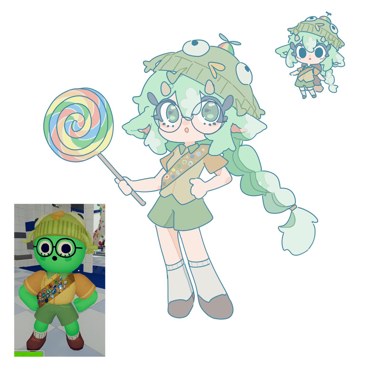 drawing my peak character to complete the friendslop collection