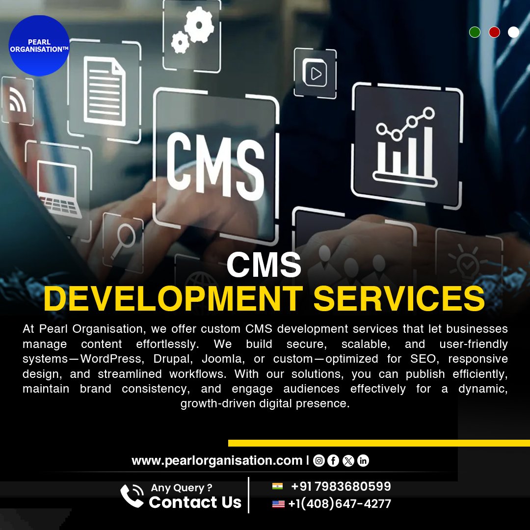 pearlorgs's tweet image. Manage your content effortlessly with Pearl Organisation’s Custom CMS Secure, scalable, and user-friendly for WordPress, Drupal, Joomla, or custom.
.
.
🌐 pearlorganisation.com
📞 +91 7983680599 , +1(408) 647-4277
.
.
#PearlOrganisationReviews #CMSDevelopment #WordPress #Drupal
