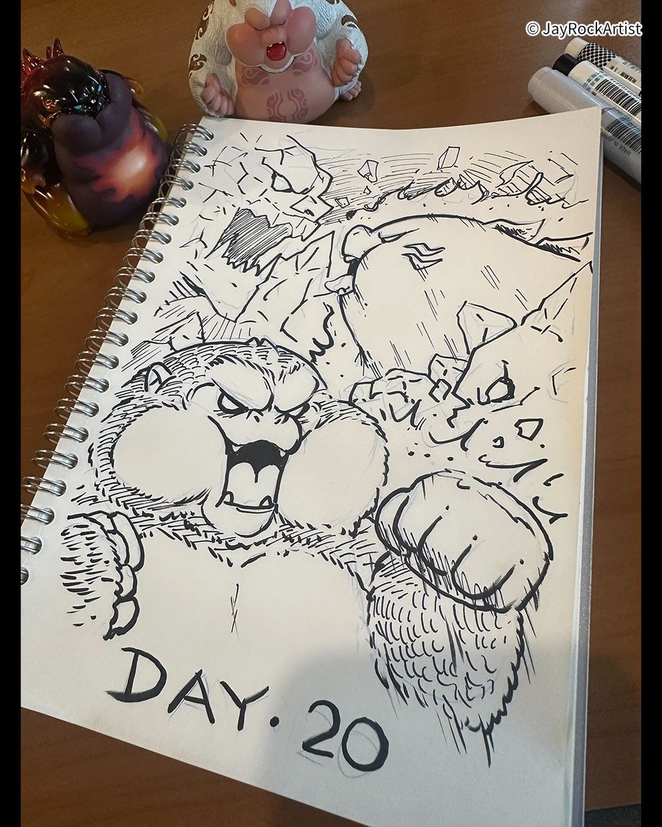 jayrockartist's tweet photo. #Inktober #RIVALS #Inktober2025 #InktoberChubbyMonsters

Day 20｜

冰湯靈冒險者與怪獸們展開風味之戰。交鋒後，雙方在冰湯核心前停下，學會「競爭讓風味更強」。

After a fierce clash with new soup spirits, they paused at the Ice Soup Core, realizing "competition strengthens flavor." https://t.co/pdNYXiG9It