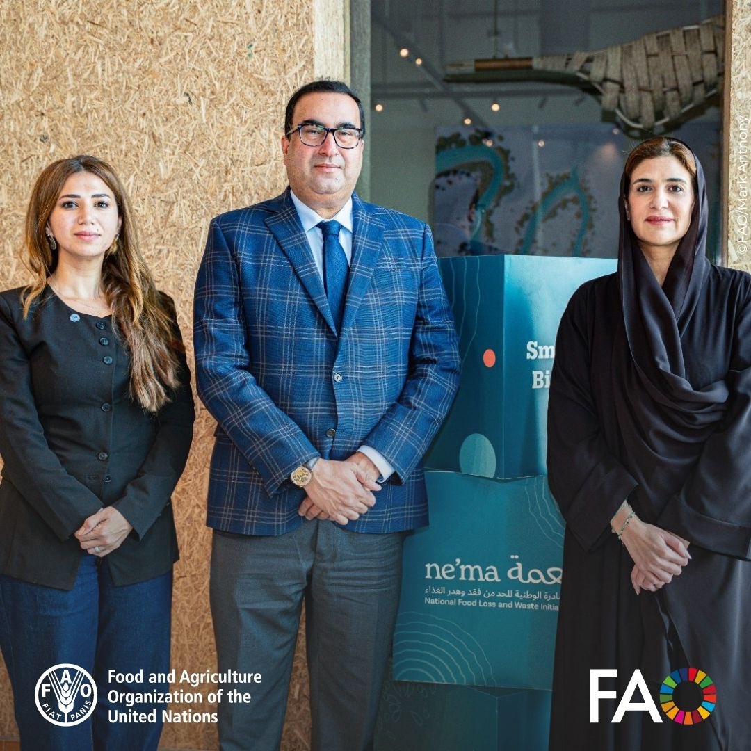 To mark World Food Day 2025, FAO Office in the UAE joined ne’ma and other partners in a Circular Food Systems Policy Workshop titled 

“Accelerating Food Loss and Waste Reduction in the UAE,” supporting the national goal of reducing food loss and waste by 50% by 2030.