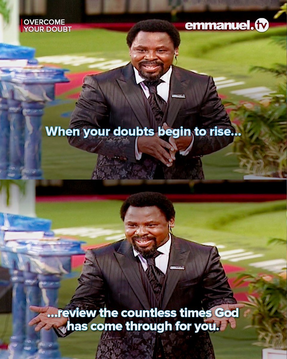 EmmanuelTVLive's tweet photo. 1- Doubt comes when we fail to acknowledge the evidence of God’s marvellous works in our lives. When you take time to track God’s record in your life, you will gain confidence that He will surely come through for you in your present uncomfortable situations. https://t.co/osRvtusJga