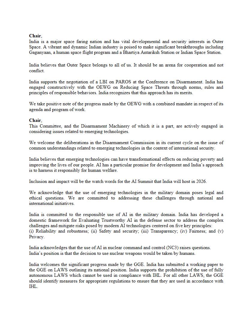 India at Conference on Disarmament, Geneva tweet media