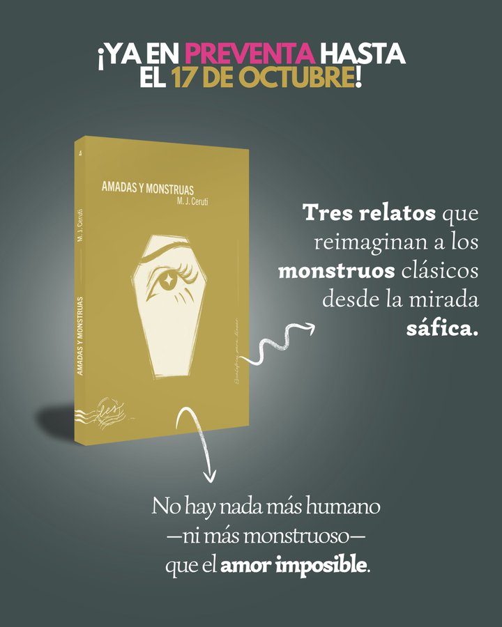 ¡Último día para llevarte Amadas y monstruas de M. J. Ceruti en preventa!

A partir de mañana no incluye el club de lectura de regalo, ni el packaging oscuro y envolvente, ni la dedicatoria de la autora ni el regalito extra al comprarlo con Carmilla...

leseditorial.com/preventa-aym/