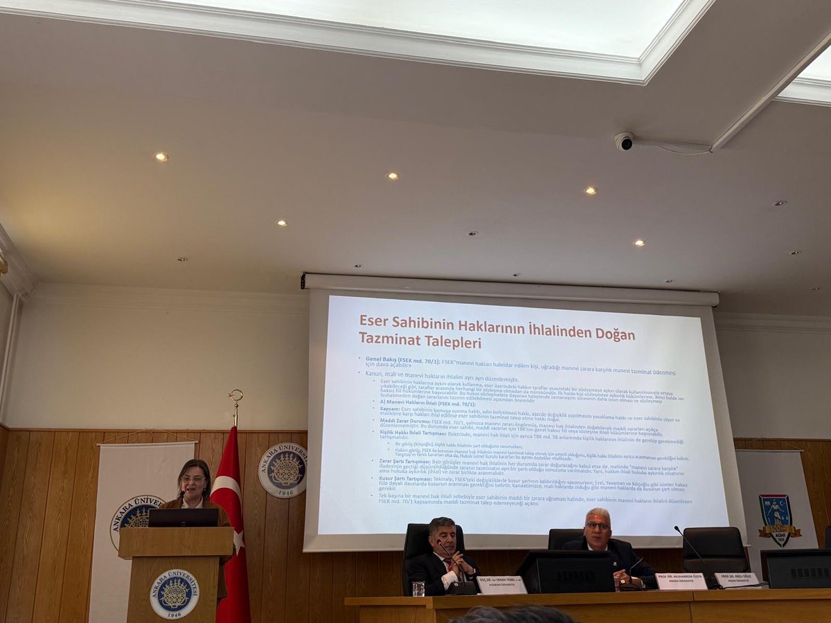Ankara Üniversitesi Hukuk Fakültesinin 100. Yılında “Türk, Alman ve Avrupa Birliği Sorumluluk Hukuku Uluslararası Sempozyumu”nda “Fikri ve Sınai Mülkiyet Haklarının İhlalinden Kaynaklanan Tazminat Talepleri” konusunda katkı sundum #aühf #fikrihaklar #sınaihaklar
