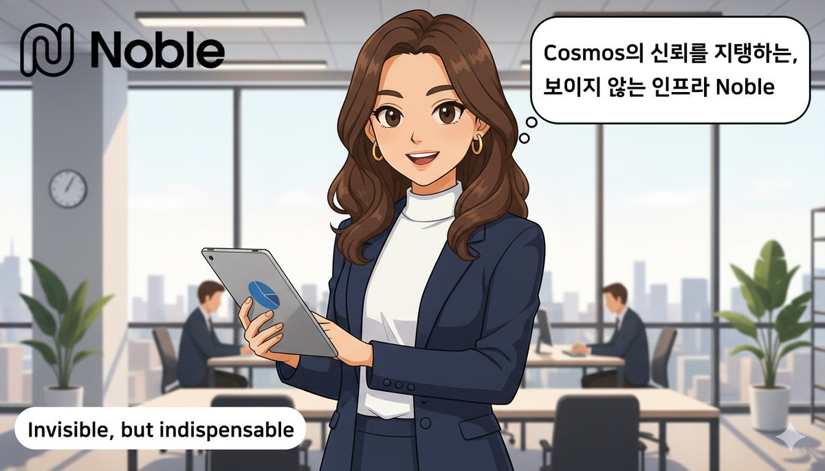 jaypolaris7's tweet image. [Ahri 님이 벨리데이터로 있는 Noble]

Noble은 Cosmos 생태계의 스테이블코인 발행 전문 블록체인입니다.

@noble_xyz 은 화려한 DeFi나 NFT 플랫폼이 아닙니다.  
Cosmos의 모든 체인을 든든히 지탱하는 숨은 인프라입니다.  

• $540M+ 자산 발행  
• 53개 체인 연결  
• 해킹 사고 0건  
•…
