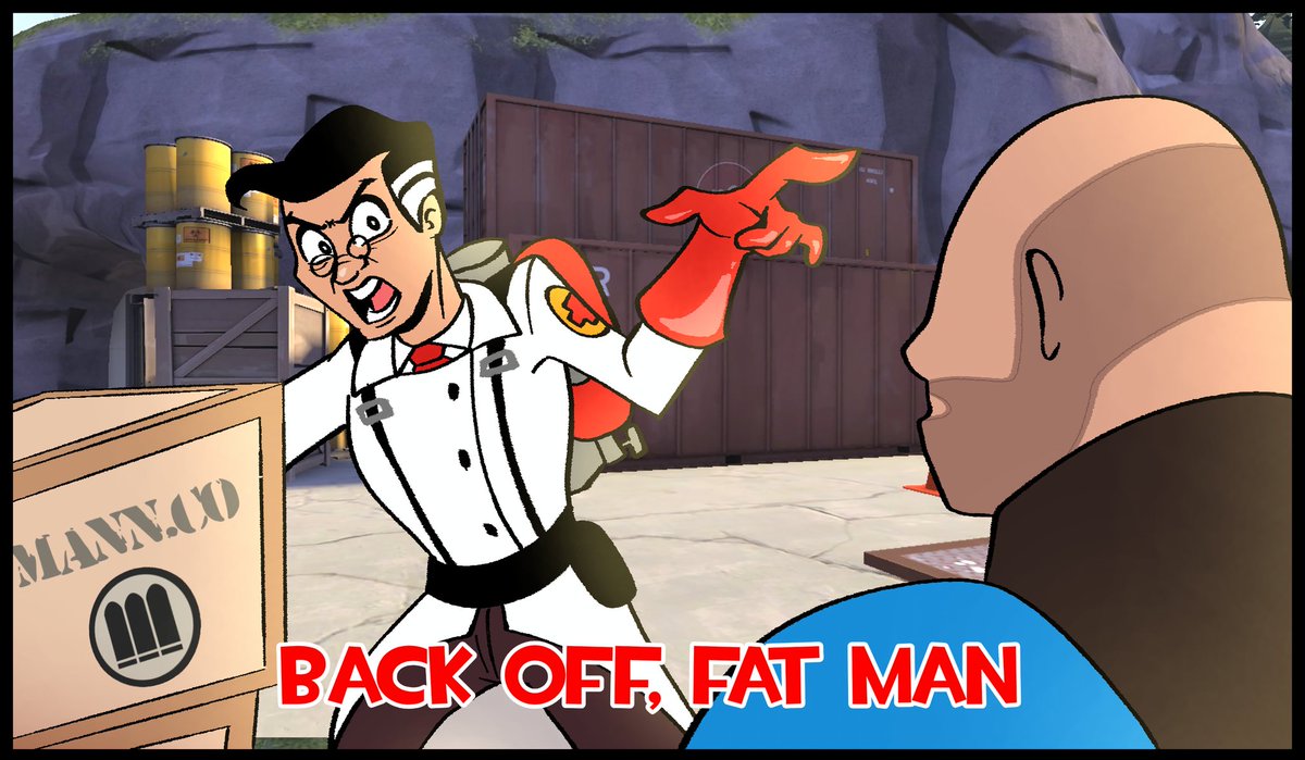 flimmybear's tweet photo. I think he is armed
[Art by me]

#tf2 #TeamFortress2 #teamfortress #tf2fanart #tf2medic #comic #flimmybear https://t.co/CJkkE4pSEK