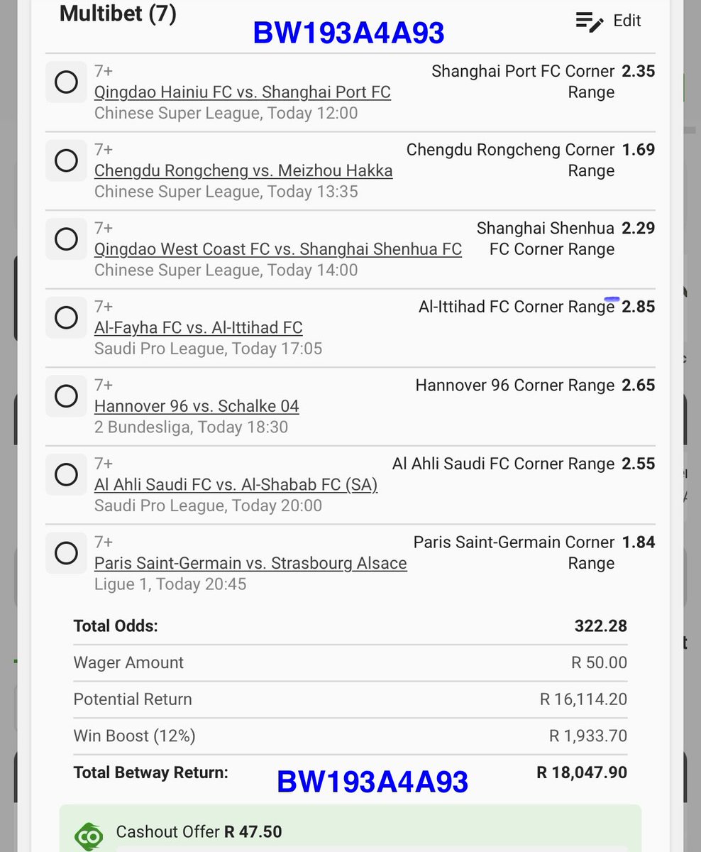jimmyabza_za's tweet photo. NO TIME TO REST GUYS🤞🏾💰

7+Corners ⛳️

BW193A4A93
12:00

Link: https://t.co/lSxlZQtADn https://t.co/RlkDVNZOpj