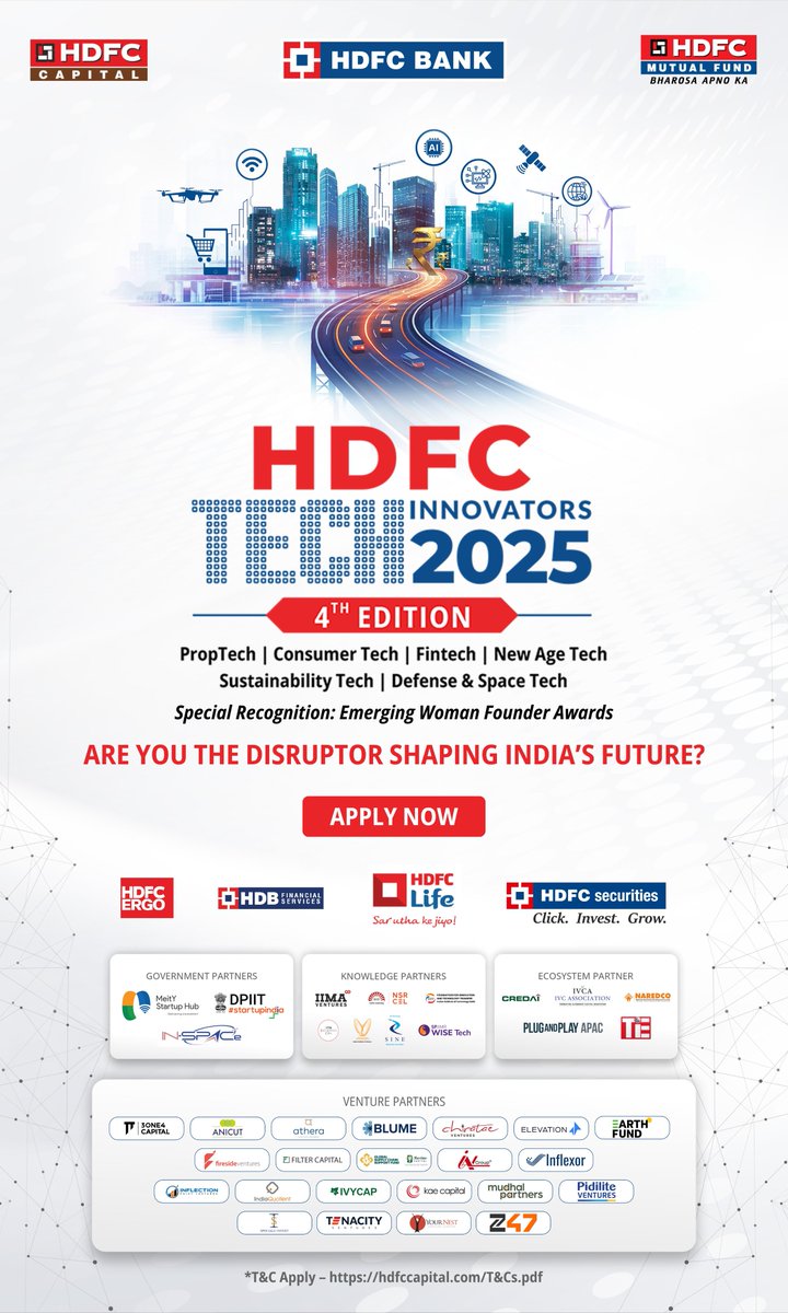 AavishkaarVC's tweet image. We at @AavishkaarVC  are excited to partner with HDFC_- Bank, Capital &amp;amp; Mutual Fund for the 4th edition of HDFC Tech Innovators, which will recognize emerging women founders driving transformative change.

Apply NOW! - hdfccapital.com/techinnovators/

 #TechForIndia