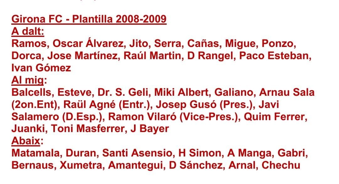MateosPoch's tweet image. I a la imatge de plantilla de la temporada 2008/09, la del retorn a 2ona Divisió, els noms la foto-pòster
L&apos;equip al hivern, es va reforçar amb Felipe Sanchón i Igor de Souza
I 3 entrenadors van ocupar la banqueta: Agné, Salamero i Olmo, pare del futbolista, Dani Olmo

🤍❤️⚽