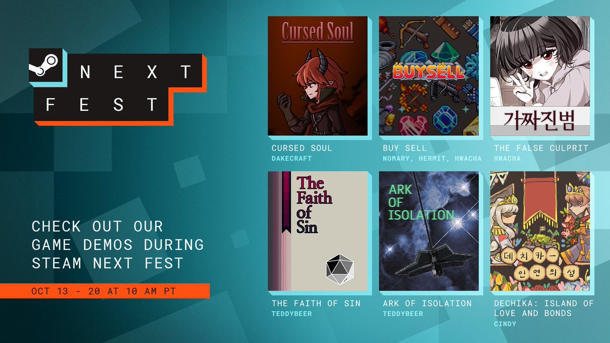 PsychoFlux_ent's tweet photo. We have six more adventure and/or RPG demos lined up for this edition of Steam Next Fest.

🔗The links are in the thread!👇🧵

#steamnextfest #indiegame #gamedev #indiedev https://t.co/5pHpvj5pVB