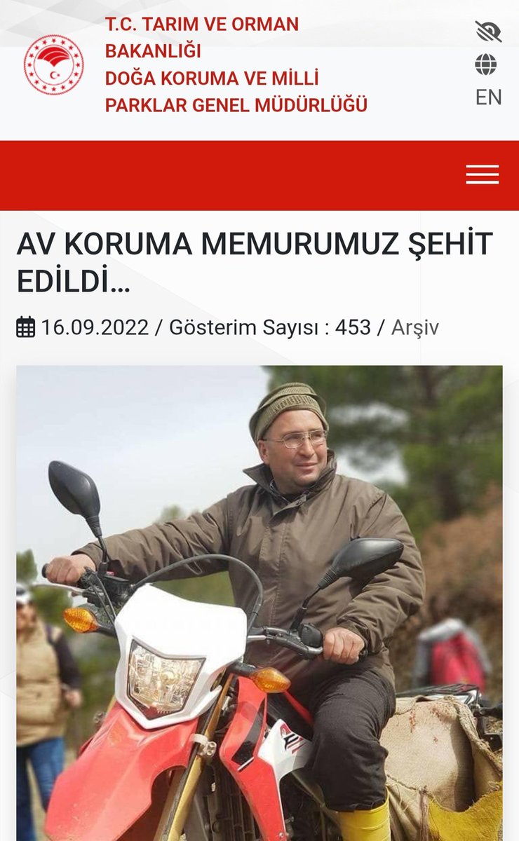 Tarım ve Orman Bakanlığı Doğa Koruma Ve Milli Parklar bünyesinde görevli koruma ekipleri ülkemiz  genelinde görevlerini tam bir doğa koruma bilinci ile ifa etmektedirler. 

Geçtiğimiz yıllarda illegal avcılık faaliyetinde bulunurken suç üstü yakalanan kimseler tarafından