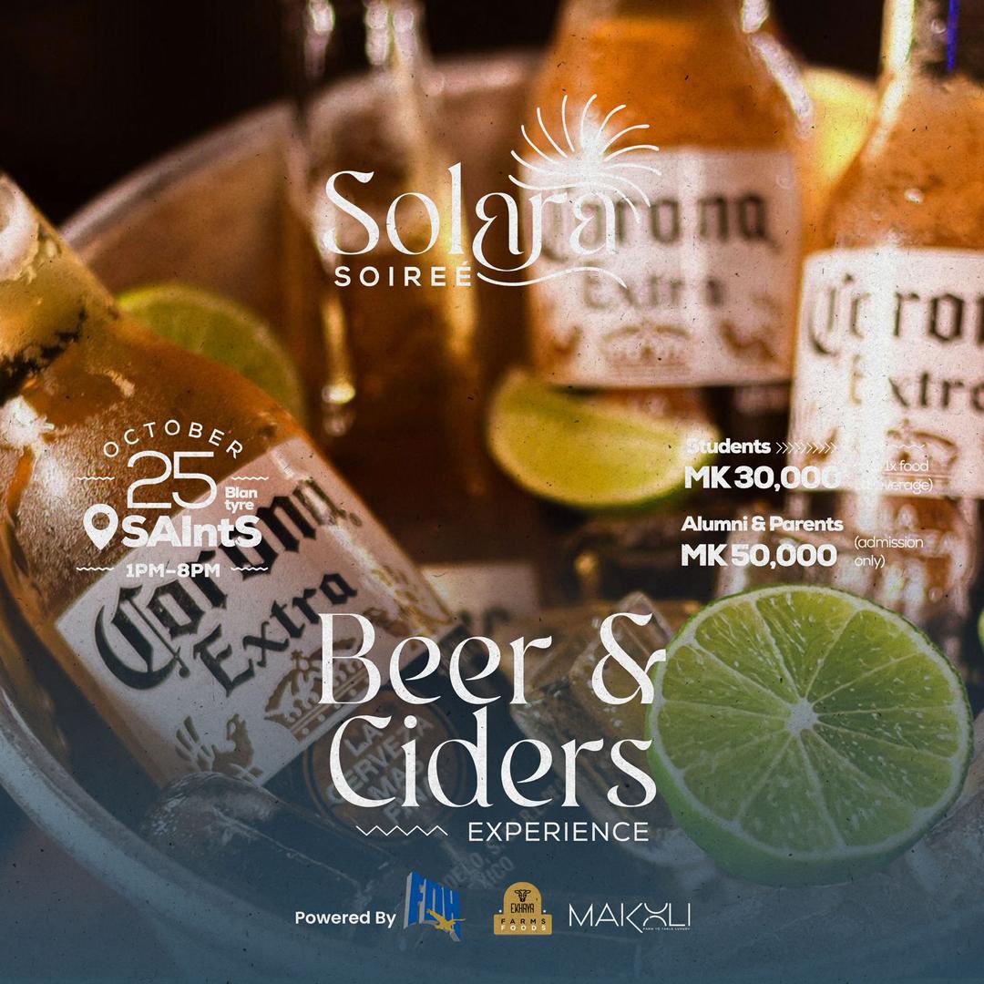 Get your tickets before sold out,this Solara Soiree you have to be there. 

Tickets: ulinzinga.com/ev-MAZlSCaU

#SolaraSoirée #SAIntSMalawi #SundaySoirée #FDHBank