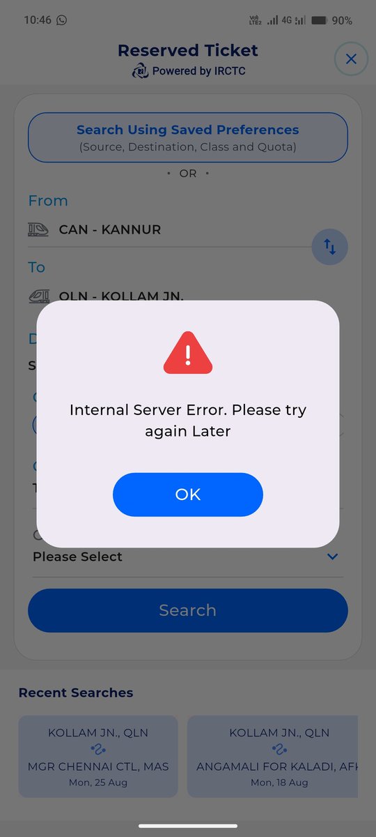 Chandu_Quilon's tweet photo. @RailMinIndia @IRCTCofficial  System down for maintenance during peak hours? That's frustrating! How can one book Tatkal tickets if you schedule maintenance during the same time? https://t.co/tw7fyVCpqg