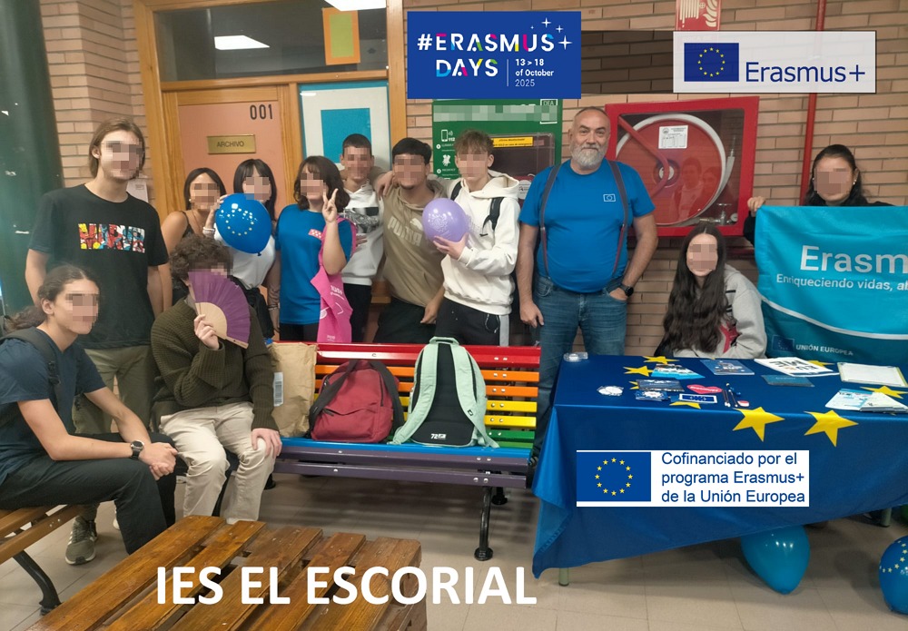 Celebrando los #ErasmusDays.  Además este año estrenamos nuestro proyecto "El Escorial + verde + inclusivo + digital + europeo" con el alumnado  de 4 ESO. Gracias a #erasmusplus,  @sepie_gob ,  a nuestro Coordinador <a href="/jlspedrero/">Profesor EU</a> y al Equipo Erasmus del centro por hacerlo posible