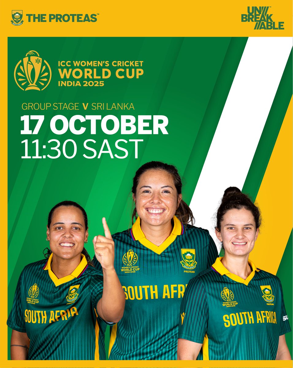 From Visakhapatnam to Colombo. 🏏

#TheProteas Women are set for game 5 of their #CWC25 campaign as they look to strengthen their place in the top half of the table. 🇿🇦

New conditions against a tricky opposition, but the determination is strong. 💪

Catch all the action live on