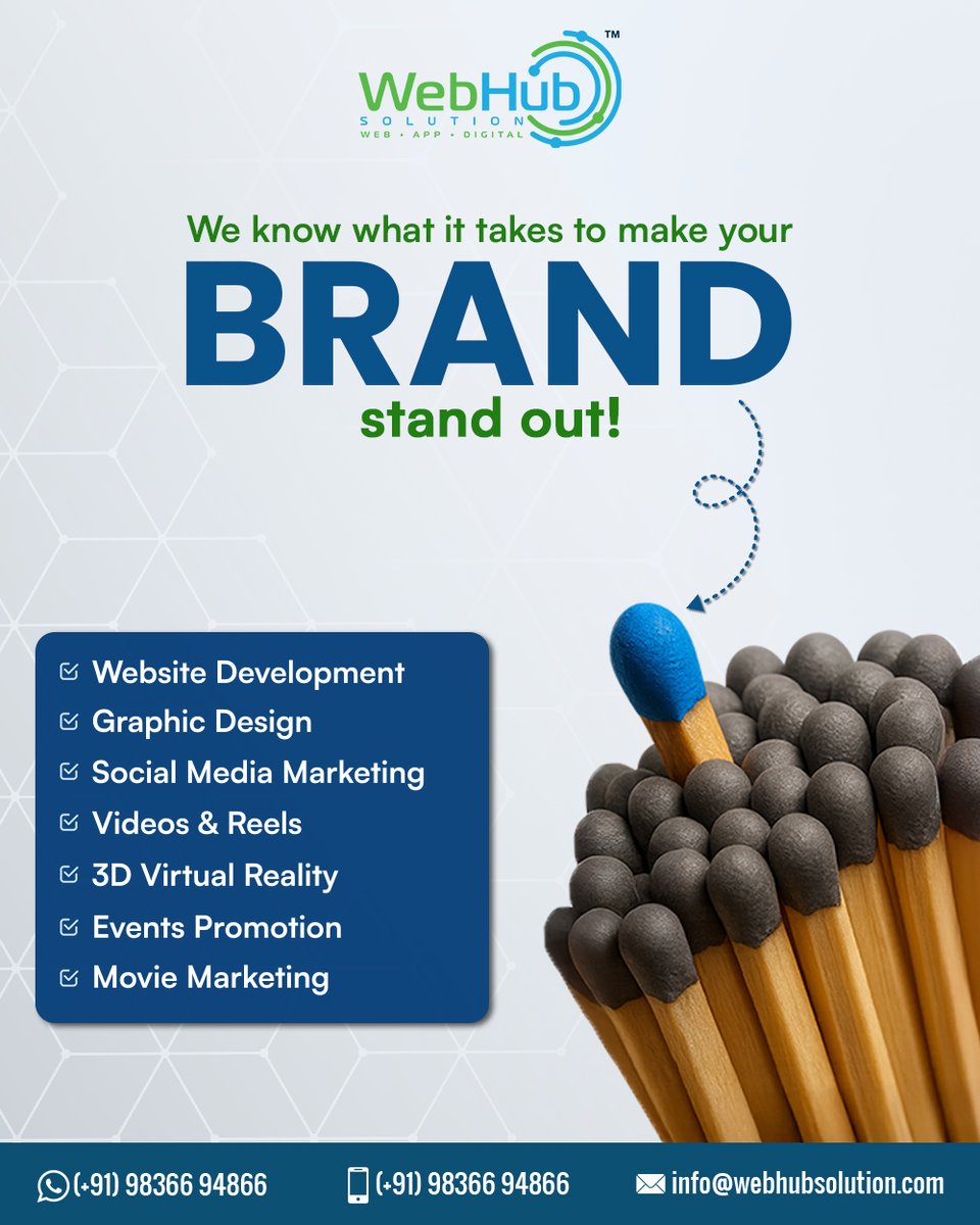 webhubsolution's tweet image. ✨ Be the spark that ignites your brand!
From websites to social media — we make your presence impossible to ignore.
#WebHubSolutions #BrandStandOut #DigitalSuccess #CreativeAgency #WebDesign #SocialMediaMarketing #WHS