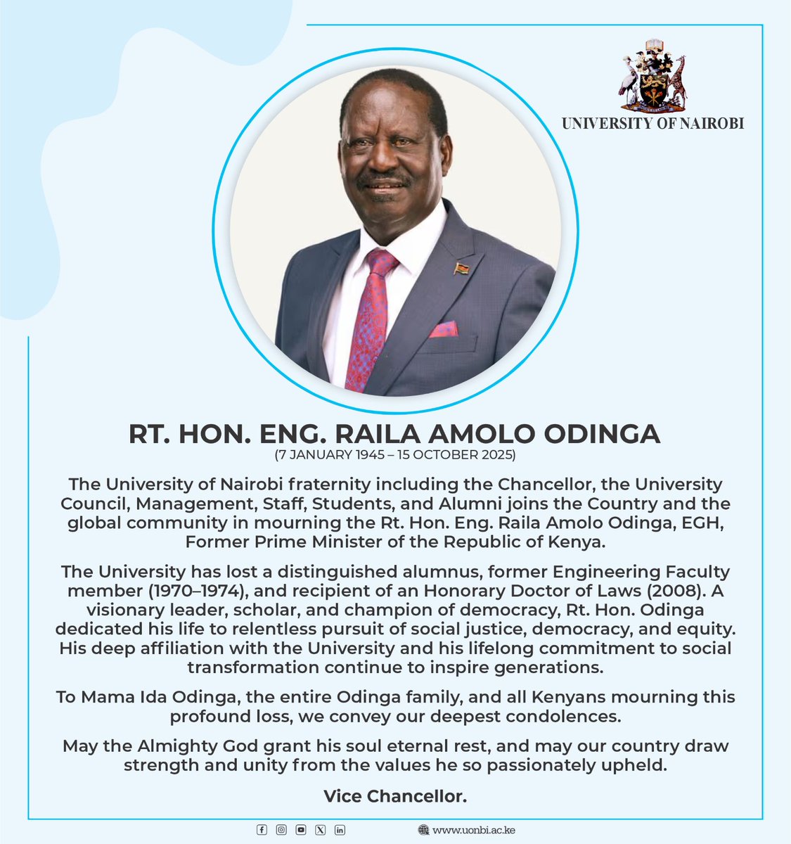 Rest in Eternity Rt. Hon. Raila Amolo Odinga