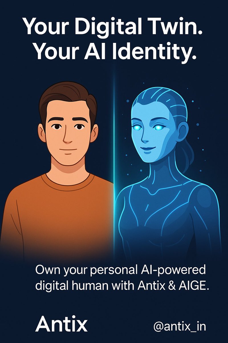 Jennymine05's tweet image. The rise of AI Identity isn’t science fiction anymore,it’s happening through antix_in. 
With AIGE, your digital self isn’t just data, it’s expressive, evolving, and uniquely you.
A mirror of personality, creativity, and presence in the digital realm.

#Antix #AIGE #AIIdentity