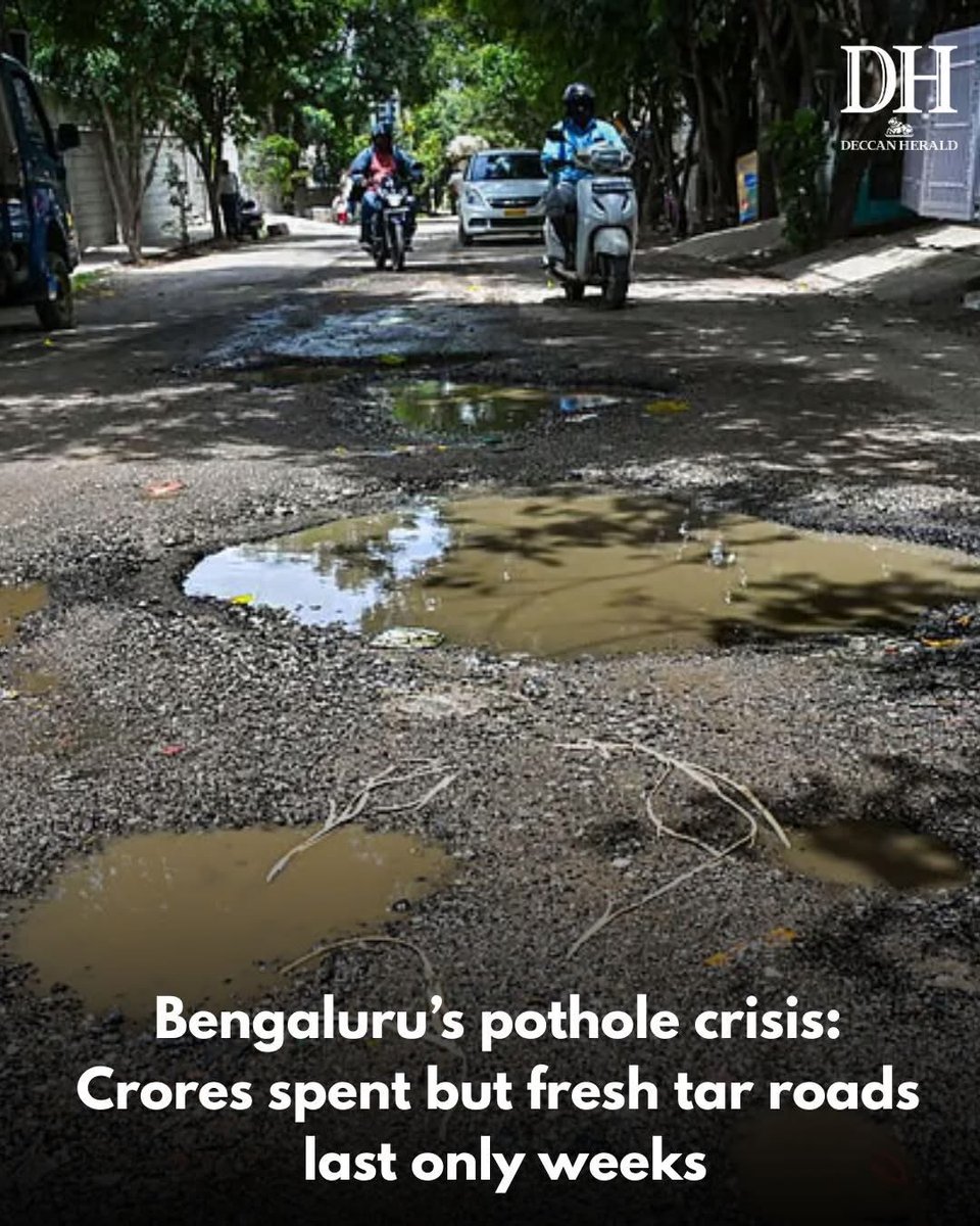 Bengaluru’s roads aren’t broken, they’re just monuments to how efficiently corruption can turn crores into craters! 🙏