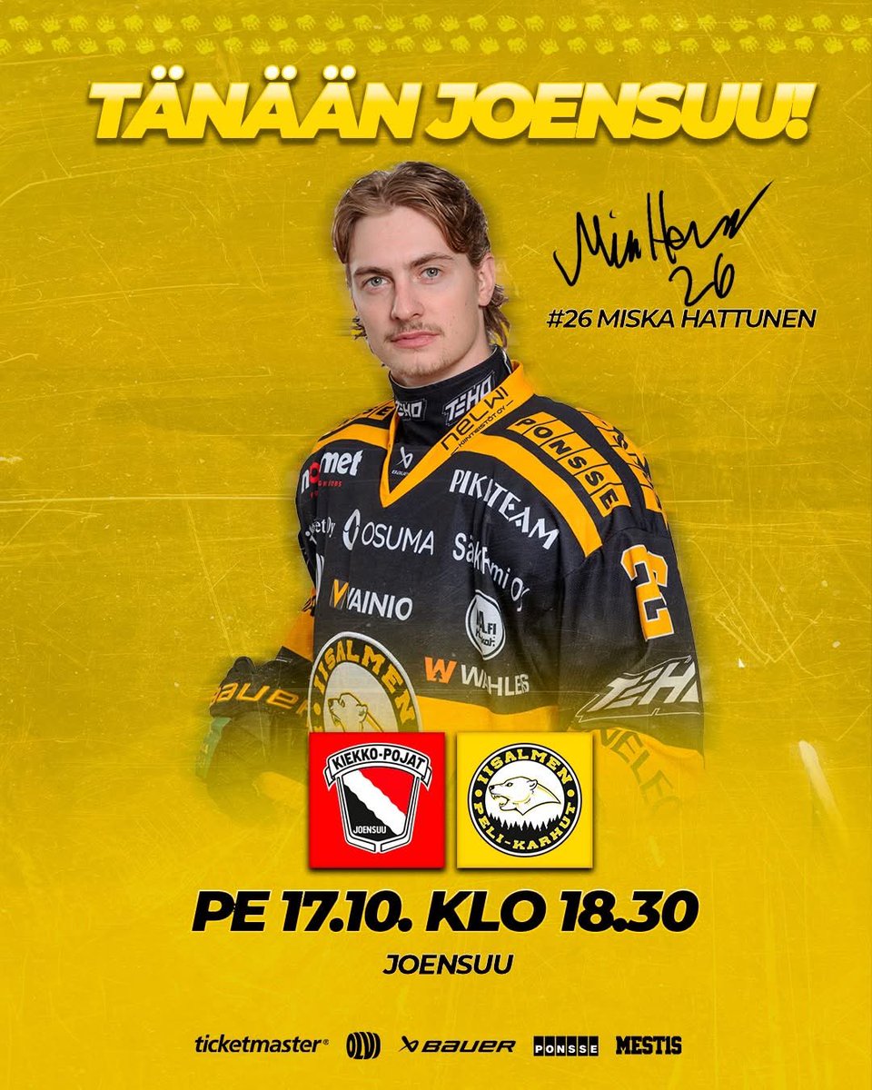 Kärkikamppailua kohti! 🔥

Viikon ensimmäinen ottelu väännetään tänään klo 18.30 alkaen Joensuun Kiekko-Poikien vieraana. 🙌🏻

Ottelu on katsottavissa MTV Katsomo + Urheilu -tilauksella. 📺

#MeOlemmeIPK #IPKedustus #Mestis