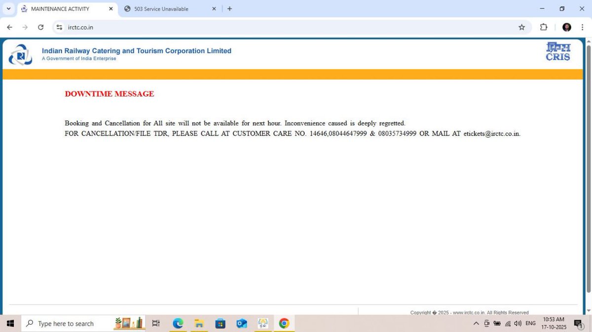 ThengaChutneyy's tweet image. Irctc website/app crashed from too many bookings and users