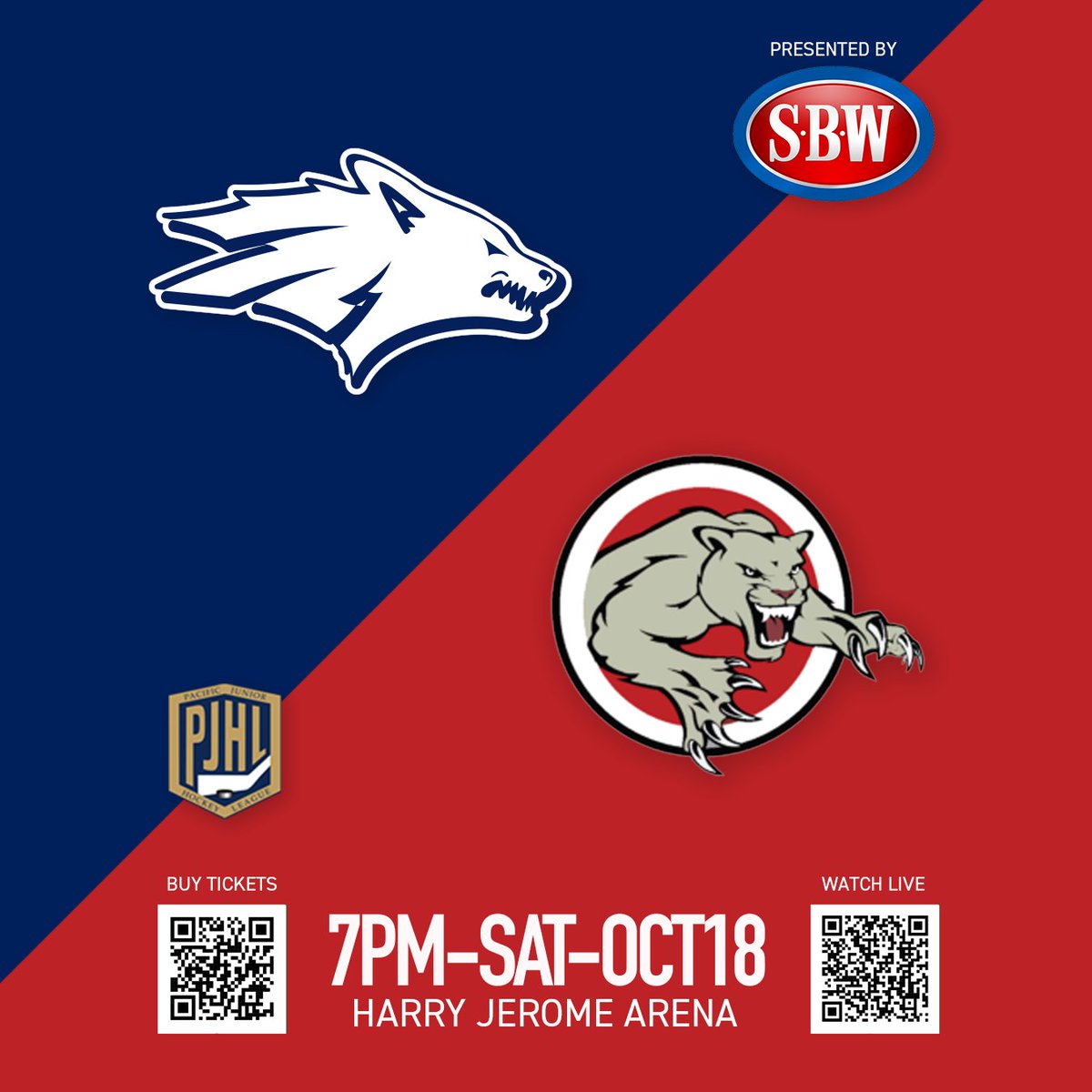 #gameday Let's Pack the Den to see the North Van Wolf Pack take on the Port Moody Panthers at Harry Jerome Arena tonight at 7PM!

events.frontdoor.plus/event/1613?fds…

#StrengthOfThePack #PJHL #homegame #packtheden #smithbroswilson