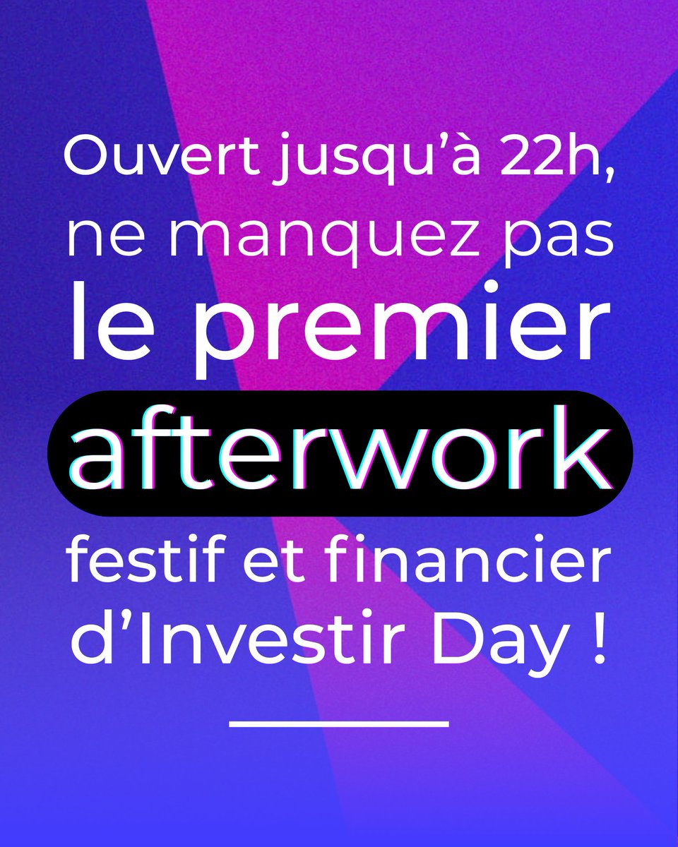 La soirée sera placée sous le signe de l'investissement ET de la musique électronique, grâce à notre partenaire <a href="/FG_DJ_Radio/">RADIO FG</a> 😎!

Dès 19h30, rencontrez les experts de l'investissement individuel dans un cadre informel : réservez votre billet gratuit 👉 investirday.fr/registration/b…