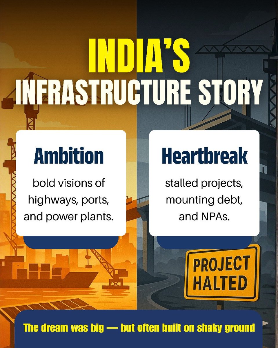 The New India Dream

For decades, India’s growth vision was grand — modern ports, smart cities, renewable power, and global-scale infrastructure.

But ambition often met roadblocks — projects stalled, debts piled up, and dreams paused midway.

Today, that story is being