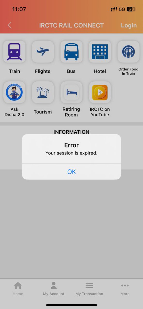 RjChoudhary3737's tweet photo. What happened to IRCTC
#irctcscam
#IRCTC #IndianRailways #sessionexpired https://t.co/XrEdiiOhZ6