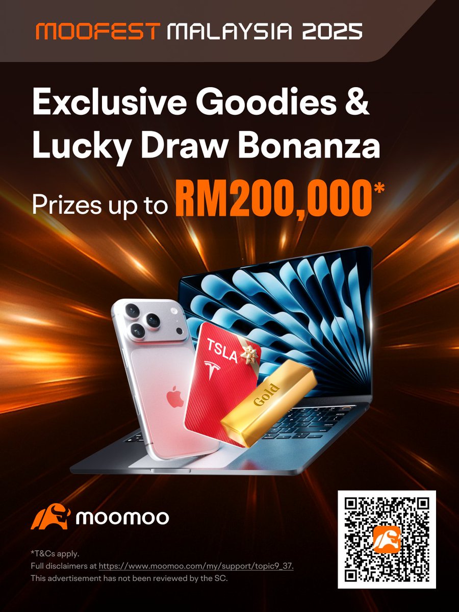 alexkuan's tweet photo. 🔥 MooFest 2025 is here! MooFest 2025 is coming in hot!
It’s the investment event you can’t afford to miss! 💥 🎟️ Scan QR code to get your tickets and claim your share of the RM200,000 prize pool! ⏳ Event: Oct 24, 2025 – Oct 26, 2025 #MooFest #MOOFESTMalaysia2025 #MoomooMY https://t.co/fZ0NYJ2W8E