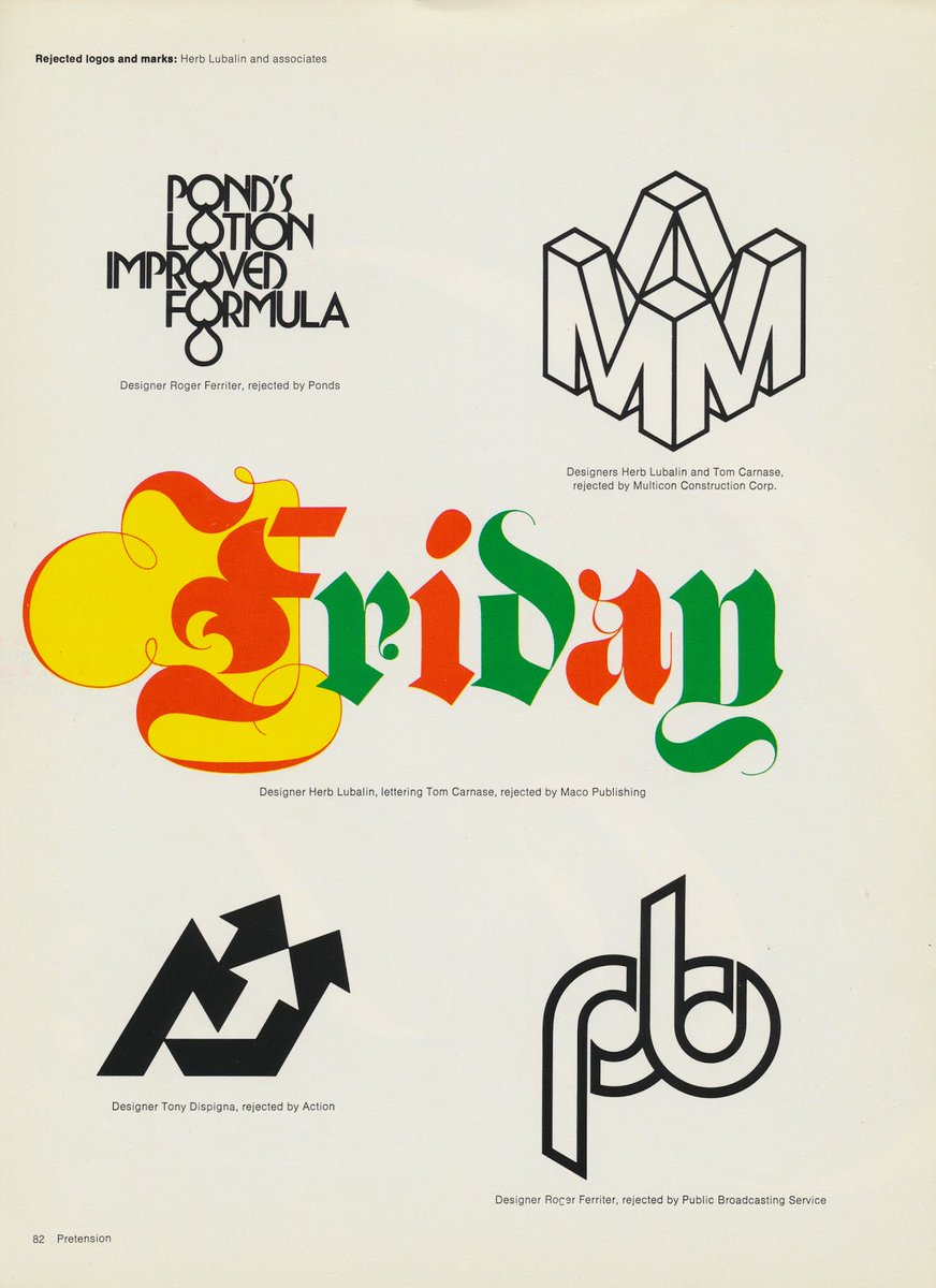 DesignReviewed's tweet image. Rejected logos by Herb Lubalin and associates via alphabettenthletter.blogspot.com/2013/04/creato…
