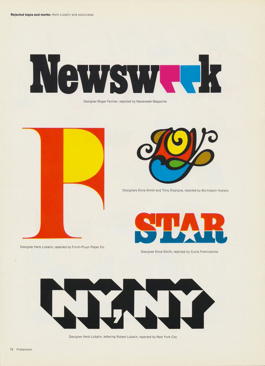 DesignReviewed's tweet image. Rejected logos by Herb Lubalin and associates via alphabettenthletter.blogspot.com/2013/04/creato…
