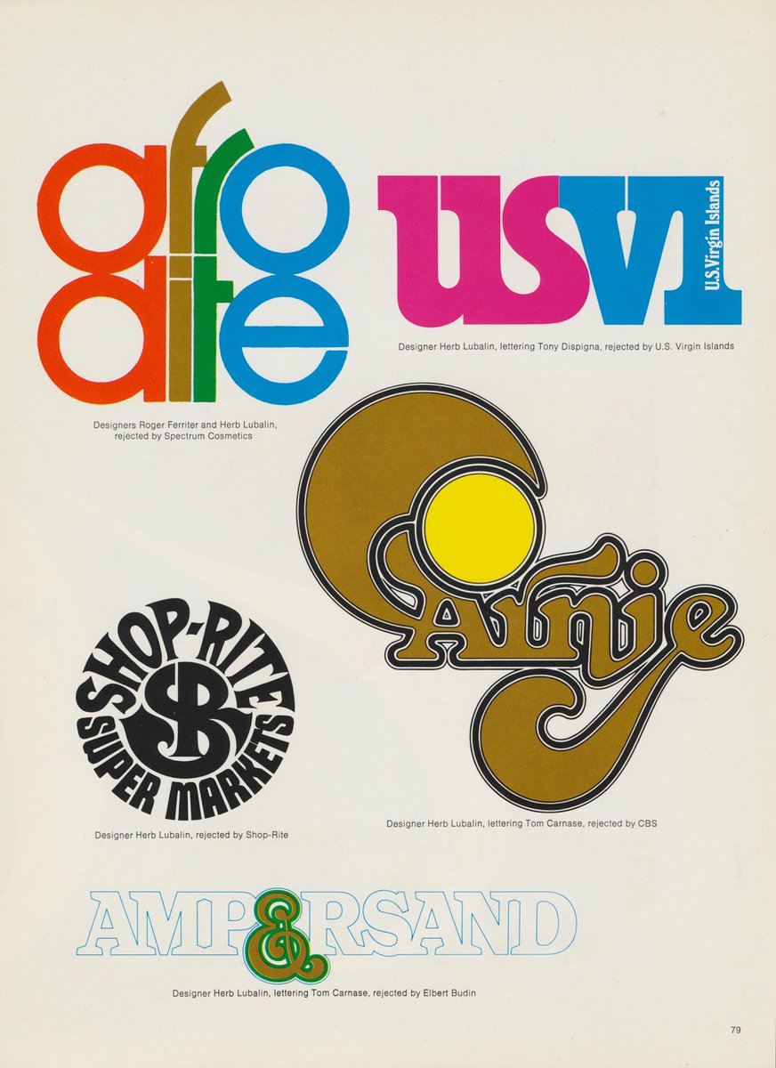 DesignReviewed's tweet image. Rejected logos by Herb Lubalin and associates via alphabettenthletter.blogspot.com/2013/04/creato…