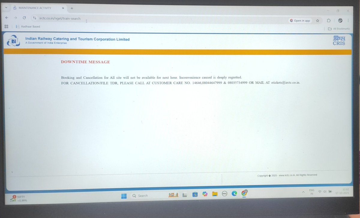 Abshivks's tweet photo. Hey @IRCTCofficial you can’t even build a proper website and yet you’re selling us dreams of bullet trains? It’s Tatkal time people need to reach home for Diwali &amp; Chhath Puja, not your “maintenance” drama. Fix the basics FIRST, then promise the stars. 
#IRCTC #Tatkal #ChhathPuja https://t.co/Qh3oqUEuxz