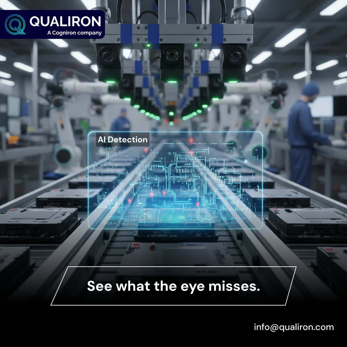 qualiron's tweet image. AI-powered Defect Detection by Qualiron uses computer vision to spot anomalies, classify defects, and predict quality drift in real time—reducing waste, recalls, and costs while ensuring consistent product quality.
#DefectDetection #AIinManufacturing #QualityAutomation #Qualiron