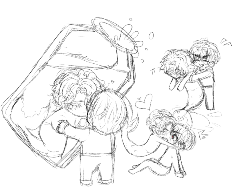 marriedtoivan's tweet photo. was playing around on magma, drew mermaid #IvanLuka little sketches ~ https://t.co/hE83NKuJPB