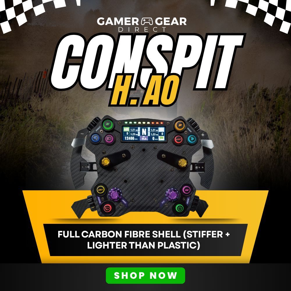 GGD_oz's tweet image. 🏁 Take control of every lap and race!

The Conspit H. AO carbon fibre hub is here—pro-grade build, carbon shell, colour display, LEDs, paddles &amp;amp; more. 

In stock &amp;amp; ready to ship.

👉 Get yours now
buff.ly/Hbqv13c

#SimRacing #SimRig #Conspit #RacingSimulator #CarbonFibre