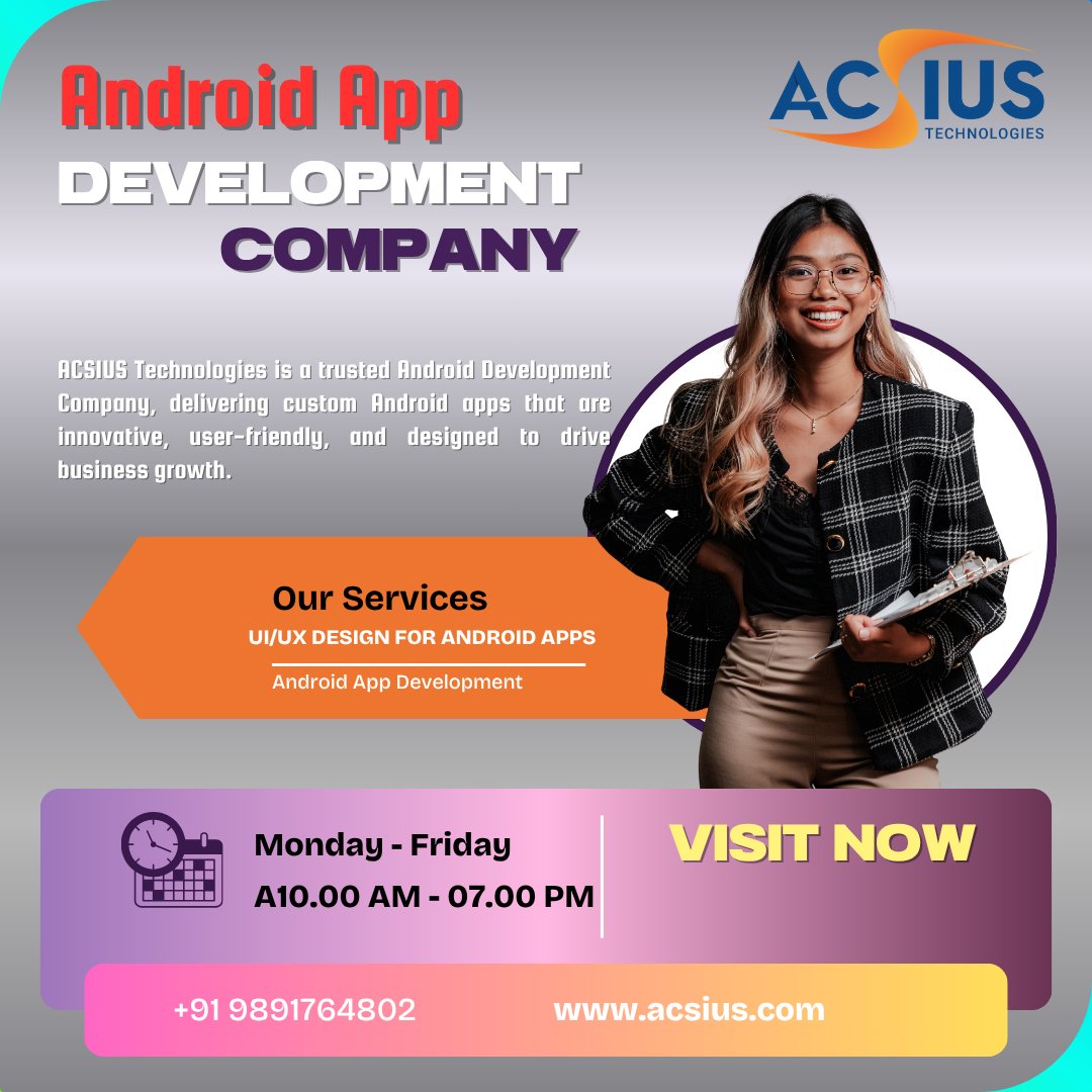Need an expert Android development company? 📱
ACSIUS delivers powerful, user-friendly Android apps tailored for your business.

Let’s create something amazing → acsius.com/android-app-de…

#AndroidDev #AppDevelopment #ACSIUS