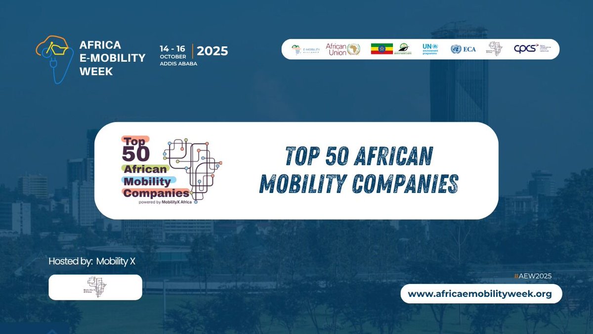 Top 50 African Mobility Companies — now live 🚀

Announced live on the Accelerator Stage at the Africa E-Mobility Forum during #AEW2025, the Top 50 African Mobility Companies ranking is officially out.

🔗 mobilityx.africa/top-50-african…

Onward to pilots that scale! ⚡

#AEW2025 #AfEMA